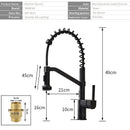 GobekUsa Black Brass Kitchen Faucet Pull Out Swivel Spout Mixer Tap