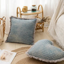 GobekUsa Denim Fringed Cushion Cover 45x45cm Square for Home Sofa Bed Decoration