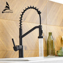 GobekUsa Black Brass Kitchen Faucet Pull Out Swivel Spout Mixer Tap