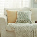 GobekUsa Geometric Chenille Lumbar Pillowcase - Modern Red Gold Jacquard Decor Cover