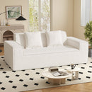Boucle Chenille Cloud Sofa Bed — Convertible 3-Seat with Removable Pillows