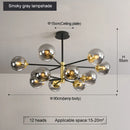 GobekUsa Glass Ball LED Chandelier: Retro Round Wrought Iron Indoor Lighting for Kitchen, Living Room, Farmhouse