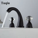 GobekUsa Antique Bronze Widespread Basin Faucet 3 Hole Mixer - Hot/Cold Water Tap