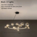 GobekUsa Glass Chandelier Lamp Kitchen Island Hanging Light Black Gold Silver G9 LED