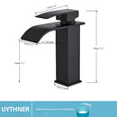 GobekUsa Black Brass Bathroom Waterfall Sink Faucet Hot&Cold Mixer Vanity Tap Deck Mounted