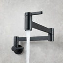 GobekUsa Brushed Gold Brass Wall Mounted Pot Filler Faucet with Rotating Foldable Spout