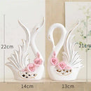 GobekUsa Elegant Swan Sculpture Figurines Pair for Home Décor & Wedding Gift
