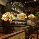 GobekUsa Baroque Tiffany Pendant Light Stained Glass Chandelier for Home Dining Room E27