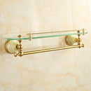 GobekUsa Gold Bathroom Accessories Set: Shelf, Towel Rack, Holder, Brush Holder, Bath Hardware