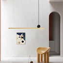 GobekUsa Linear LED Gold Pendant Light for Island, Restaurant, Bar - Nordic Designer Style