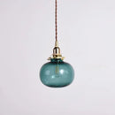 GobekUsa Brass Glass Pendant Chandelier, Retro Design, E27, Bedroom Bar Hanging Light