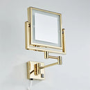GobekUsa Gold LED Wall Mounted Makeup Mirror 3X/1X Folding Square Cosmetic Mirror