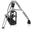 Premium 2 Leg Hi-Hat Stand by GRIFFIN | Heavy Duty Hihat Cymbal Foot Pedal with Drum Key | Folding Two Leg Style Converts to a No Leg High Hat Mount | Double Braced Chrome Percussion Hardware Mount