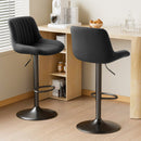 Swivel Counter Height Bar Stools with Backs, Synthetic Leather & Iron Frame (Set of 2)