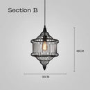 GobekUsa Cage Light Frame Pendant Industrial Single Head Black Nordic Creative Fixture