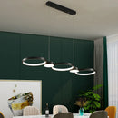 GobekUsa Black Ring LED Chandelier for Living Room Bedroom Dining Hall Lighting