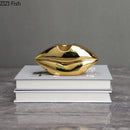 GobekUsa Gilded Lips & Leg Resin Figurines Sculpture for Modern Home Decor