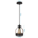 GobekUsa Industrial Nordic Cage Pendant Light, Black Iron Retro Loft Hanging Lamp