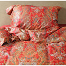 GobekUsa Chinese Red Satin Cotton Wedding Duvet Set - Luxury Handmade Retro Bedding