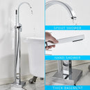 GobekUsa Gold Bathtub Faucet Set Hot Cold Water Shower Mixer Tap Waterfall Floor Stand