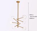 GobekUsa Glass Ball Iron Chandelier for Home Hotel Villa Living Room