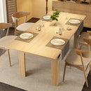 Extendable Solid Wood Rectangular Dining Table — Seats 10, Modern Farmhouse