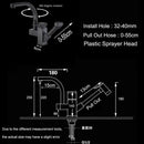 GobekUsa Dual Spout Black Kitchen Faucet with Pull Out Spray Mixer