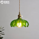 GobekUsa Green Glass Hanging Lamp - Copper Nordic Modern Pendant Lights for Bedroom, Bar, Restaurant