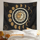 GobekUsa Astrology Wheel Tapestry Moon Phase Sun and Moon Starry Sky Home Decor