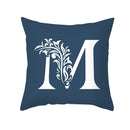 GobekUsa Blue Letter Pillowcase Solid Color Fleece Sofa Cushion, 45x45CM