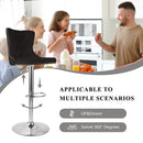 Velvet Swivel Bar Stools with High Backs, Adjustable Height, Water-Resistant Set of 2 (Khaki)