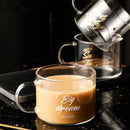 GobekUsa Creative Alphabet Glass Juice Cup with Handle | Personalized Office Tea and Dessert Cup