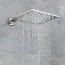 GobekUsa Brushed Nickel Thermostatic Shower Faucet Set for Wall Mount Bathroom with Rainfall Shower Head
