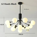 GobekUsa Gold Glass Ball Chandelier: Luxury LED Lighting for Dining Room, Kitchen, Cafe