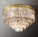 GobekUsa Crystal Flushmount Chandelier - Modern Ceiling Light for Living Room