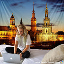 GobekUsa City Night Scene Tapestry with European London Style Wall Hanging