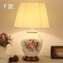 GobekUsa Chinese Bird Flower Ceramic Table Lamp for Bedroom Living Room Bedside