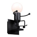 GobekUsa Cartoon Doll Wall Sconce: Modern Iron Art Light for Kids Room