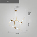GobekUsa Branch Suspension Pendant Light - Gold Black G9 LED Iron Glass Fixture