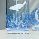 GobekUsa Blue Glass Water Bottle 600ml Cute Polar Bear Seal Design Waterbottle
