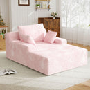 Convertible Velvet Sofa Bed – Reclining Chaise Lounge Sleeper Chair with Iron Frame