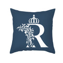 GobekUsa Blue Letter Pillowcase Solid Color Fleece Sofa Cushion, 45x45CM