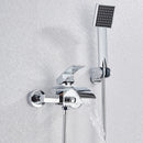 GobekUsa Black Wall Mount Bathtub Shower Faucet with Waterfall Spout