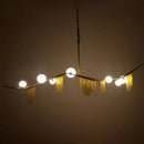 GobekUsa Gold Bubble Chandelier G9 LED Tassel Kitchen Island Lighting