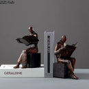 GobekUsa Abstract Figure Sculpture Bookend Resin Statue Desk Decoration Bookshelf Statuette