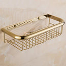 GobekUsa Gold Brass Bathroom Shelf with Soap Holder 30cm/45cm