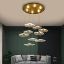 GobekUsa Lotus Leaf Acrylic Nordic LED Chandelier for Restaurant Living Room Hotel Villa