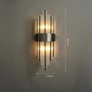 GobekUsa Art Deco LED Stainless Steel Crystal Wall Sconce, Bedroom Corridor Golden Black Wall Light