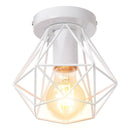 GobekUsa Iron Frame Cage Ceiling Light Fixture Modern Retro Cafe Loft Aisle Lampshade