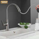 GobekUsa Black Single Handle Pull Out Kitchen Faucet Swivel 360° Water Mixer Tap